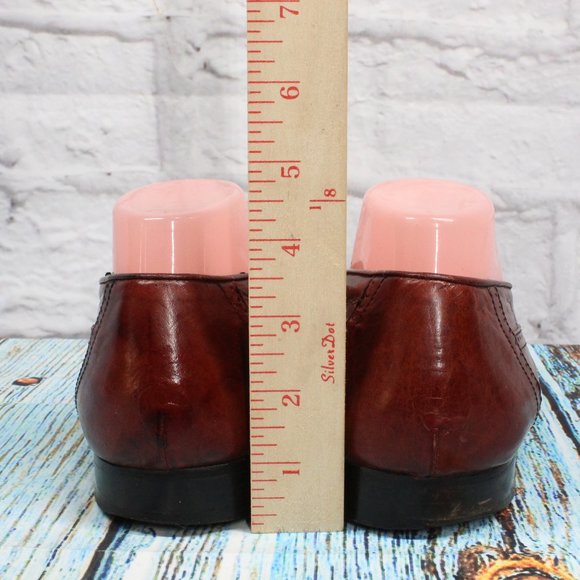 Men's Brown Woven Leather Casual Italian Loafer Dress Shoe Size 11 M - Picture 7 of 9